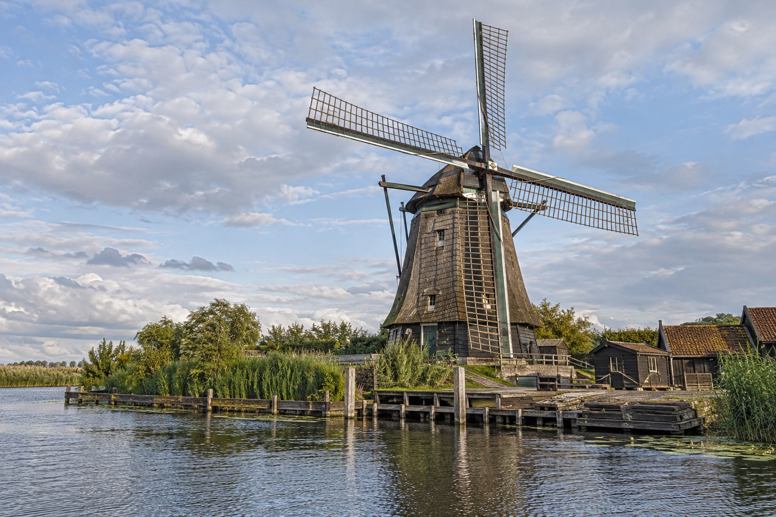 De Kat, a traditional Dutch paint windmill at Zaanse Schans